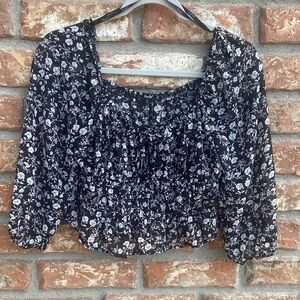 Papaya Black and White Floral Blouse